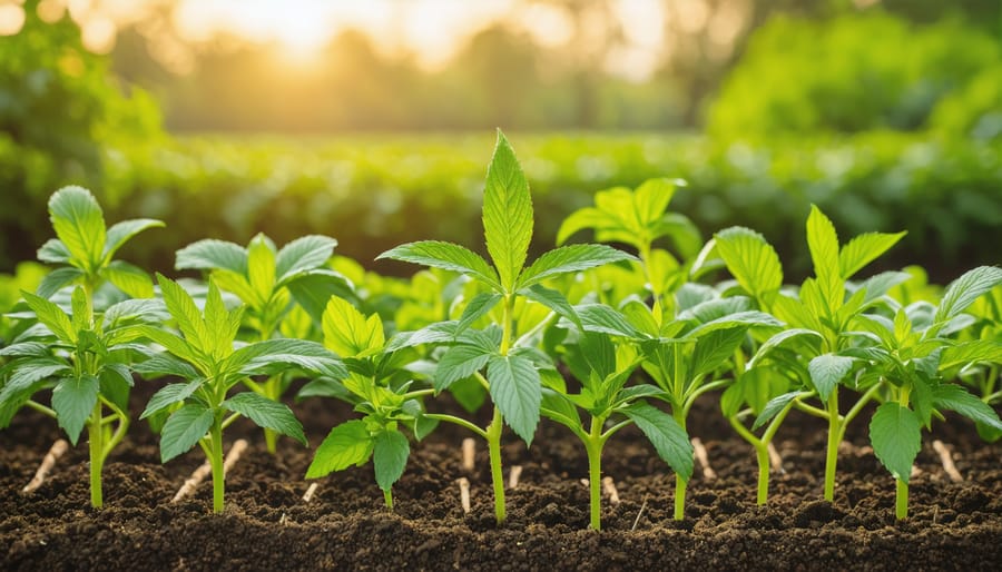 Farm demonstrating successful THCA application in organic farming with healthy crops